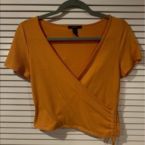 Forever 21 orange cropped shirt